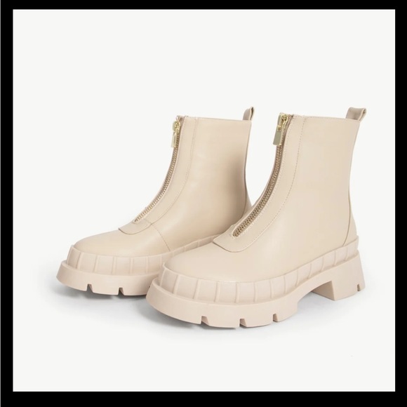 RAID Annya Chunky Ankle Boot in Ecru - Picture 2 of 8